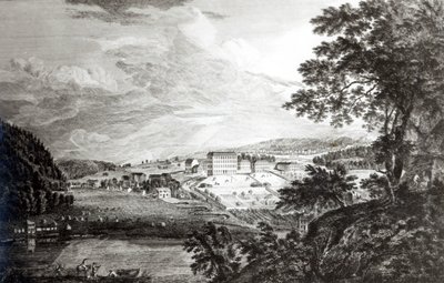 Ansicht von Bethlem, der großen mährischen Siedlung in der Provinz Pennsylvania aus 